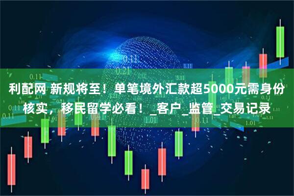 利配网 新规将至！单笔境外汇款超5000元需身份核实，移民留学必看！_客户_监管_交易记录